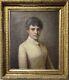 1885 Signed Antique 19th Century Oil Painting On Canvas, Portrait Of A Lady
