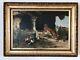 1909 Original Antique Tigers In The Ancient Ruins Oil Painting Beth Brooks Rare
