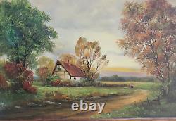 1960s Large Oil Painting on Canvas By Listed American Artist Richard G. Welsch