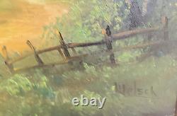 1960s Large Oil Painting on Canvas By Listed American Artist Richard G. Welsch