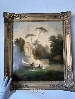 19th Century French Antique Impressionist Oil Painting Old France Landscape 1865