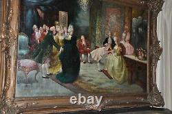 19th Century Palatial Antique Painting young Mozart and Marie Antoinette'