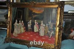 19th century Monumental Antique Musical Masterpiece Oil On Canvas