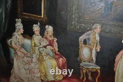 19th century Monumental Antique Musical Masterpiece Oil On Canvas