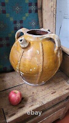 A Large Rare Antique French Oil Oil Jar Gargoulette