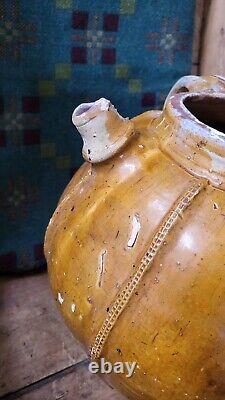 A Large Rare Antique French Oil Oil Jar Gargoulette