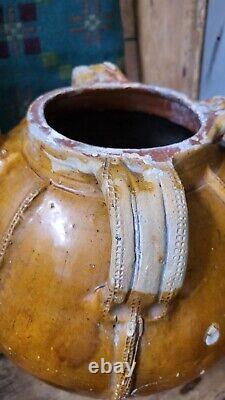 A Large Rare Antique French Oil Oil Jar Gargoulette