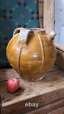 A Large Rare Antique French Oil Oil Jar Gargoulette