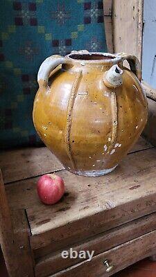 A Large Rare Antique French Oil Oil Jar Gargoulette