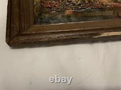 ANTIQUE MID CENTURY MODERN CUBIST OIL PAINTING OLD VINTAGE ABSTRACT 1950 Signed