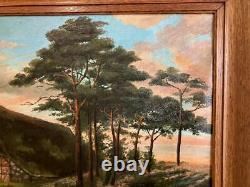 ANTIQUE OIL PAINTING Large Swiss Chalet Summer Landscape OTTO ERNST 1884-1967