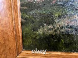 ANTIQUE OIL PAINTING Large Swiss Chalet Summer Landscape OTTO ERNST 1884-1967