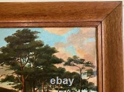 ANTIQUE OIL PAINTING Large Swiss Chalet Summer Landscape OTTO ERNST 1884-1967