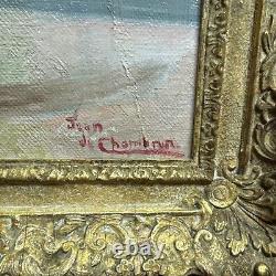 ANTIQUE Oil Painting Signed Original, French Artist Jean De Chambrun