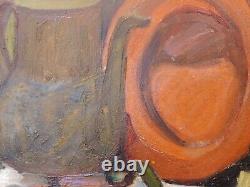 Adele Andres C. 1920 Antique Post Impressionist Still Life Oil Painting Vibrant