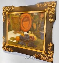 Adele Andres C. 1920 Antique Post Impressionist Still Life Oil Painting Vibrant