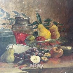 Adele Brunet (Austin, Texas 1871-1965) Antique Still Life Original Oil Painting