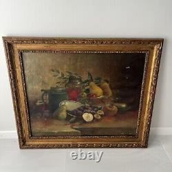 Adele Brunet (Austin, Texas 1871-1965) Antique Still Life Original Oil Painting