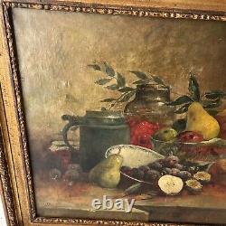 Adele Brunet (Austin, Texas 1871-1965) Antique Still Life Original Oil Painting