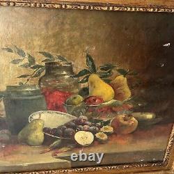 Adele Brunet (Austin, Texas 1871-1965) Antique Still Life Original Oil Painting