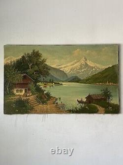 Alver Regli Antique Plein Air Landscape Impressionist Oil Painting Old 1913