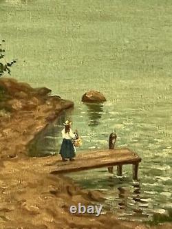 Alver Regli Antique Plein Air Landscape Impressionist Oil Painting Old 1913