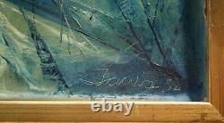 American Large Antique Abstract Oil Painting signed by Known Artist