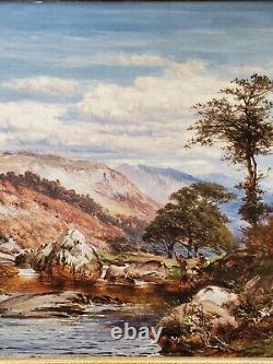 Antique 1885 Framed Oil Painting Lledr Valley Snowdonia North Wales Landscape