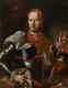 Antique 18th Century Large Oil Painting Portrait Of A Nobleman In Armor D