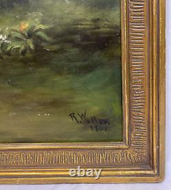 Antique 1908 Springtime Oil Painting After Pierre Auguste Cot Signed R Weller LG