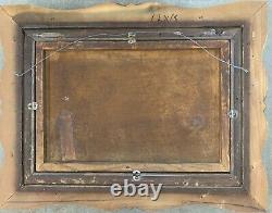 Antique 19th C. European Oil on Canvas Painting Blind Man's Buff