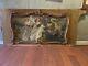 Antique 19th Century Painting Oil On Canvas French Style Wooden Panel Huge 7 Ft