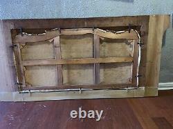 Antique 19th Century Painting Oil On Canvas Wooden Panel Large Pediment 7 Feet