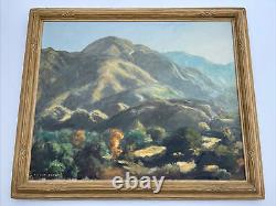 Antique American Impressionism Painting Listed Landscape Early California Large