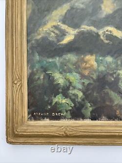 Antique American Impressionism Painting Listed Landscape Early California Large