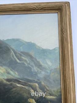 Antique American Impressionism Painting Listed Landscape Early California Large