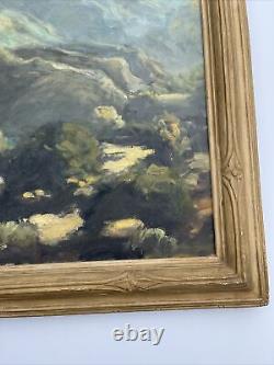 Antique American Impressionism Painting Listed Landscape Early California Large