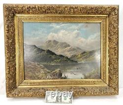 Antique British 19th c. Signed Roberto Marshall Landscape Oil Painting