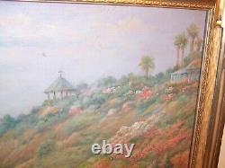 Antique California Coast Oil Painting Gold Gilt Carved Wood Frame Andreas Roth