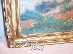 Antique California Coast Oil Painting Gold Gilt Carved Wood Frame Andreas Roth