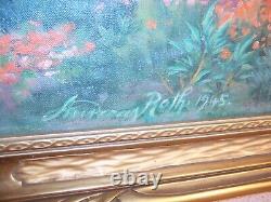 Antique California Coast Oil Painting Gold Gilt Carved Wood Frame Andreas Roth