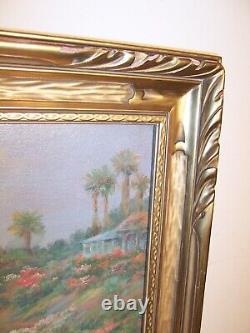 Antique California Coast Oil Painting Gold Gilt Carved Wood Frame Andreas Roth