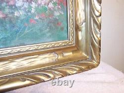 Antique California Coast Oil Painting Gold Gilt Carved Wood Frame Andreas Roth