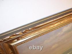 Antique California Coast Oil Painting Gold Gilt Carved Wood Frame Andreas Roth