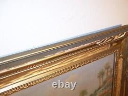 Antique California Coast Oil Painting Gold Gilt Carved Wood Frame Andreas Roth