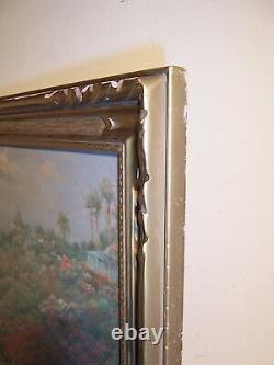 Antique California Coast Oil Painting Gold Gilt Carved Wood Frame Andreas Roth