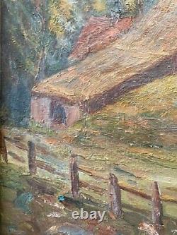 Antique Early California Impressionist Landscape Oil Painting, Dinsmore 1937