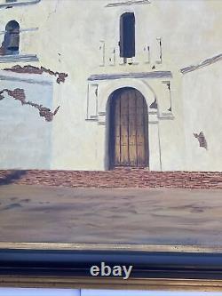 Antique Early California Mission Painting San Diego Landscape Large Oil 1940's