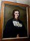 Antique Formal Female Portrait Reverse Oil On Glass Painting For Restoration