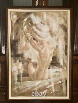 Antique Framed Oil Painting Of Sensuous Woman Signed By Alexander